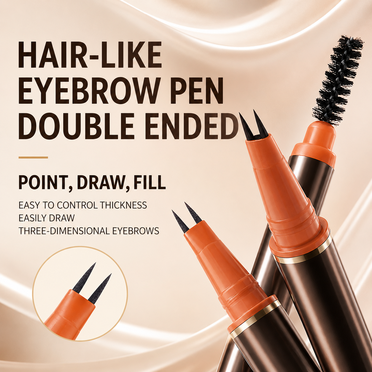 Water Resistant Dual Tip Brow and Beard Pen