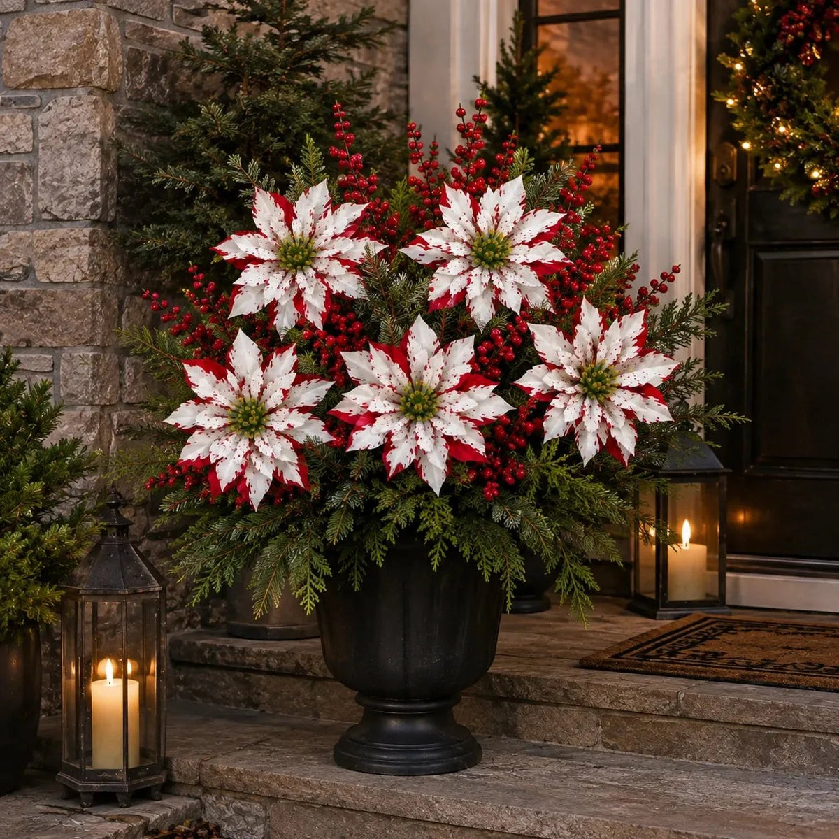🎉❀SAVE 39%🔥Christmas Poinsettia Planter Inserts(SET INCLUDES 6 PICKS)