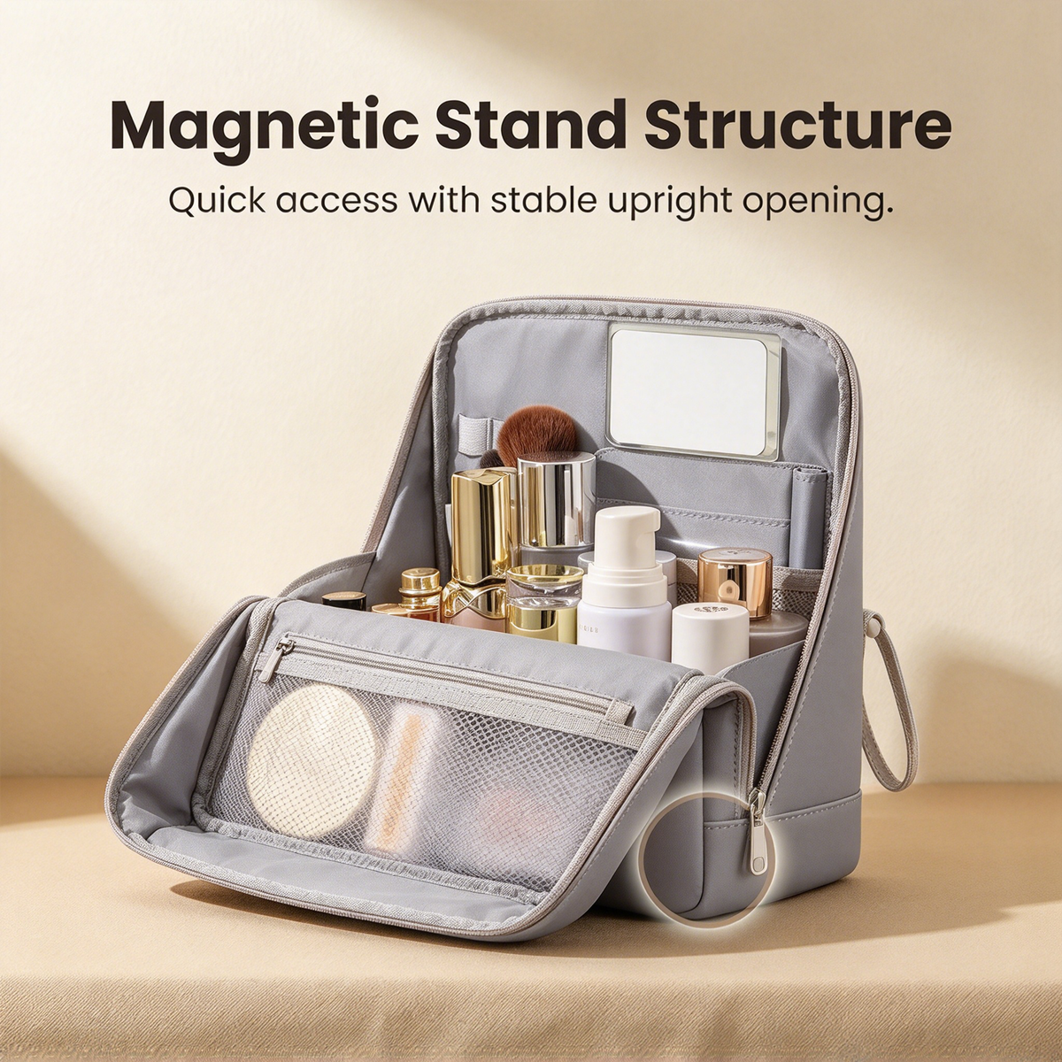 Portable Standing Makeup Bag