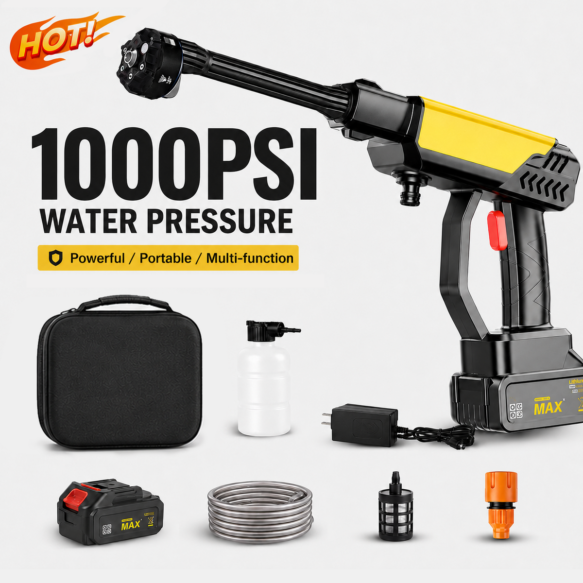 Cordless Portable Pressure Washer for Car Home & Garden