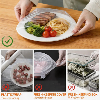 100 Piece Elastic Reusable Bowl Covers for Freshness and Odor Protection