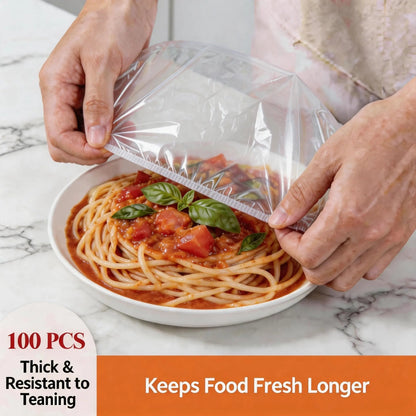 100 Piece Elastic Reusable Bowl Covers for Freshness and Odor Protection