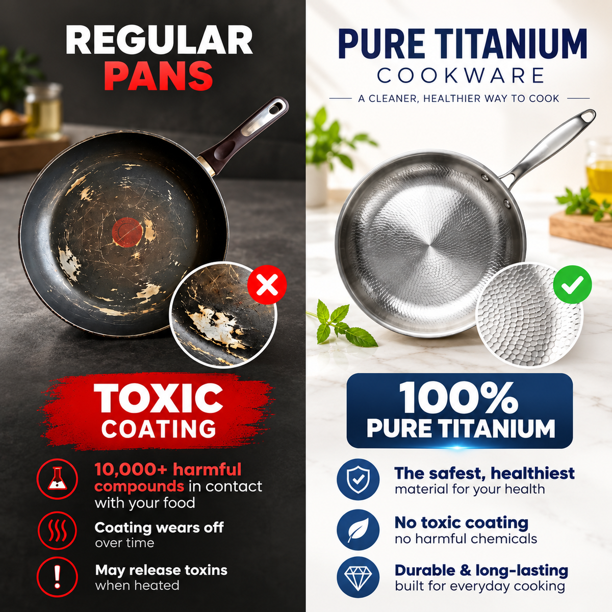 Femmekin Pure Titanium Frying Pan – Durable High-Heat Everyday Cookware