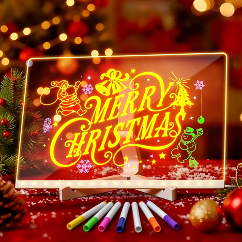LED Drawing Board for Kids - Reusable Light Message Board, Gift for Halloween, Thanksgiving & Christmas