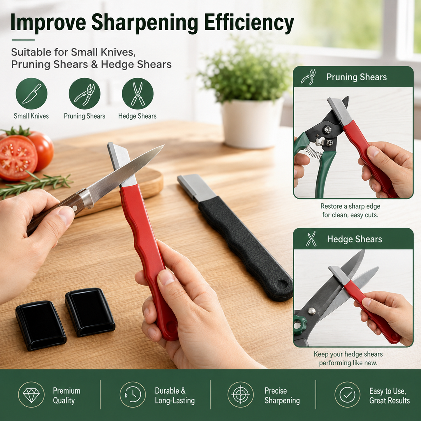Professional Knife Sharpener Set for Kitchen Blades and Garden Shears
