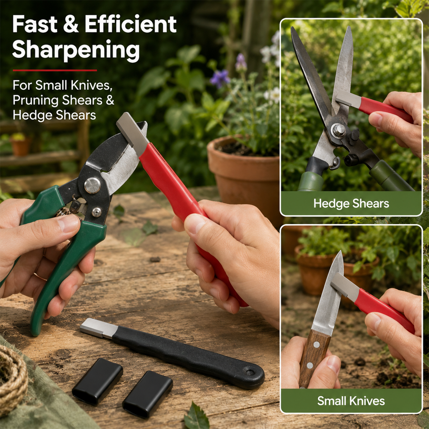 Professional Knife Sharpener Set for Kitchen Blades and Garden Shears