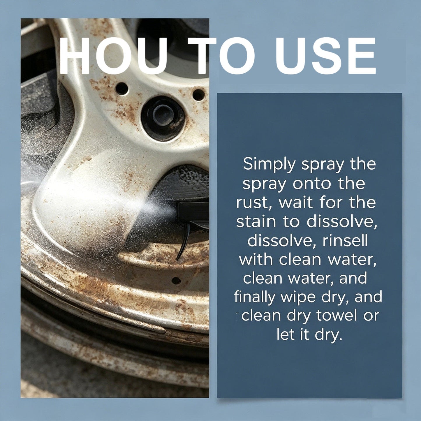 Automotive Rust Remover Spray 120ML Metal Cleaner for Cars