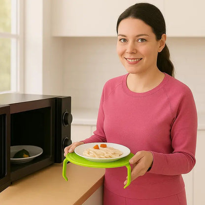 4-in-1 Multifunctional Microwave Tray (Splash Guard, Carrying Tray, and Stacking Rack) 🍲