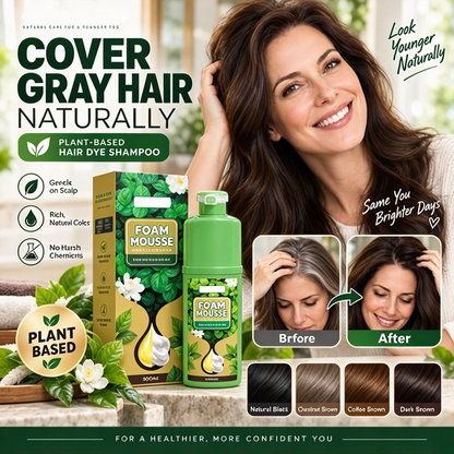 💇‍♀️Long‑Lasting Plant‑Based Foam Hair Dye｜Ammonia‑Free Easy DIY At‑Home Foam Hair Color