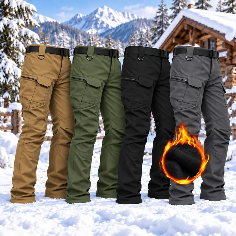Men's Fleece-Lined Tactical Cargo Pants
