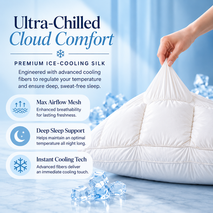 Cooling Puff Grid Pillow – Ultra Soft Ice-Silk Sleeping Pillow
