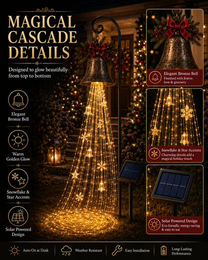 🔥Hot Sale 73% OFF🎄 Christmas Bell Cascade Solar Yard Light✨