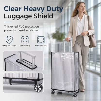 🧳 Clear Waterproof Luggage Cover, Transparent Anti-Scratch Dustproof Suitcase Protector