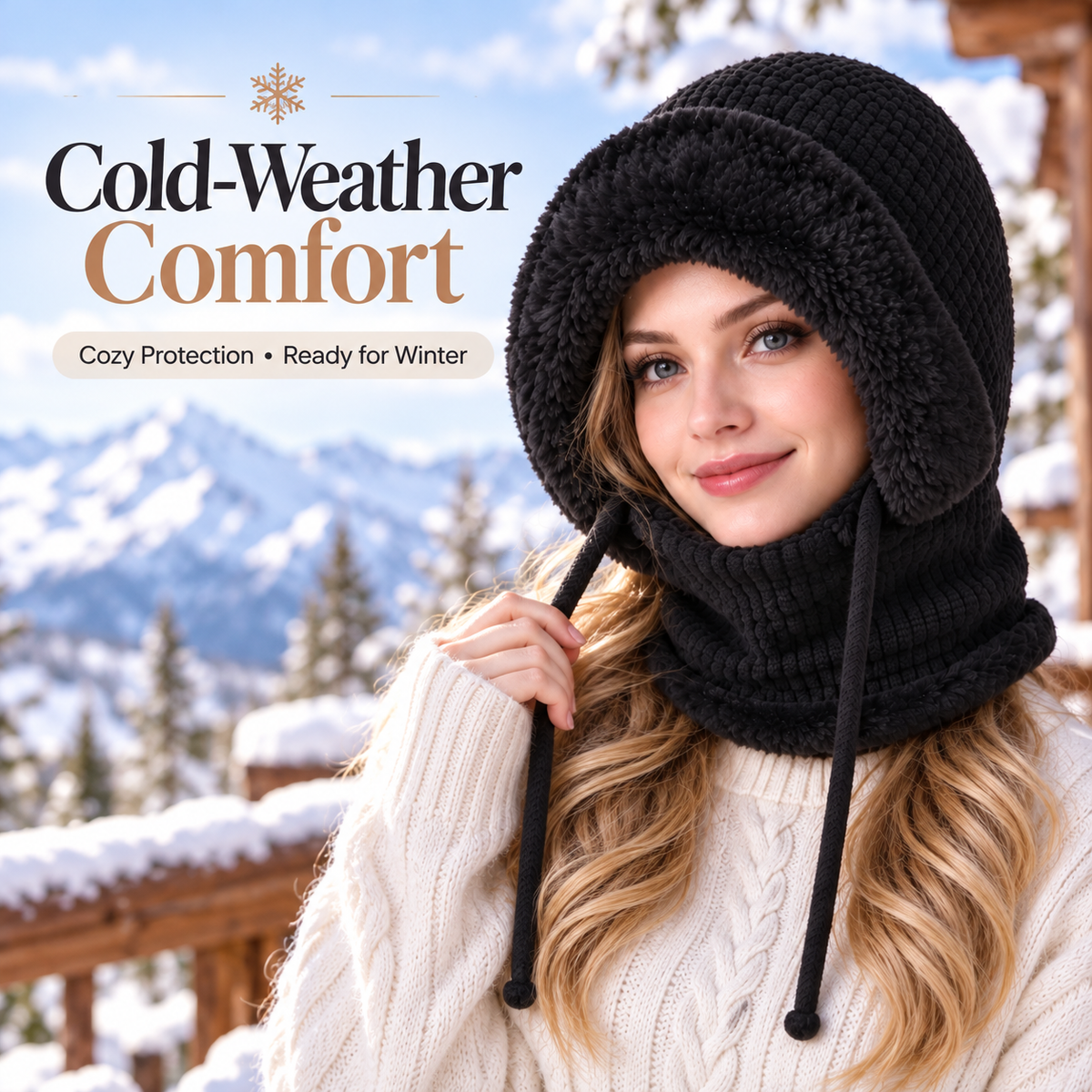 Stay Cozy and Stylish This Winter ❄️✨3 in 1 Beanie Hat For Women