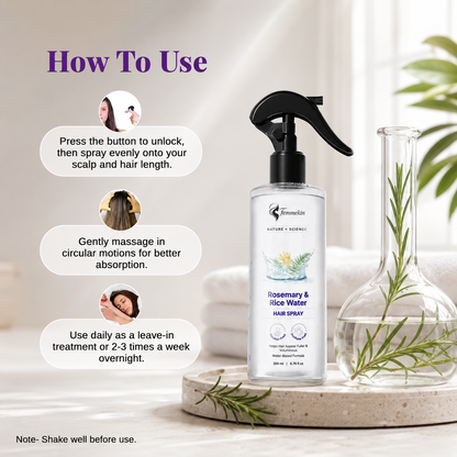 Rosemary Rice Water Hair Mist for Soft Smooth Non Greasy Hair