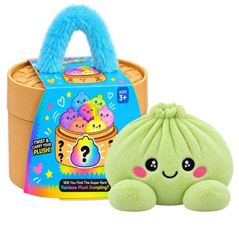 Cute Plush Stuffed Dumpling Squishies with Bamboo