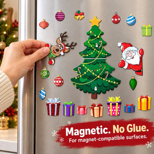 🎄 Christmas Fridge Magnets – 23-Piece Holiday Makeover