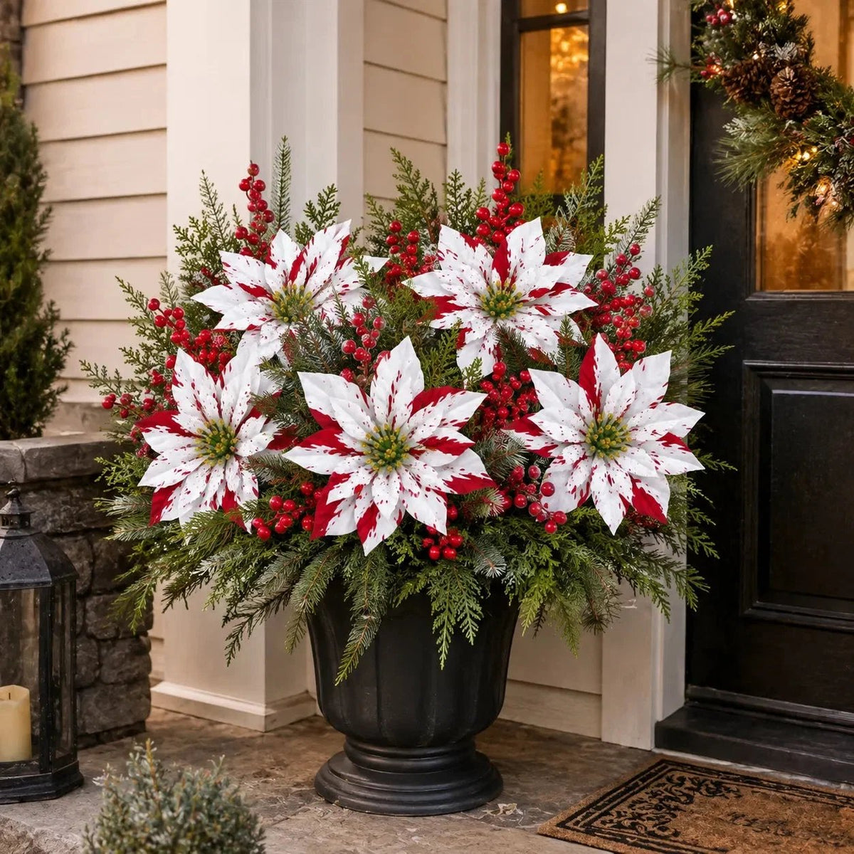 🎉❀SAVE 39%🔥Christmas Poinsettia Planter Inserts(SET INCLUDES 6 PICKS)