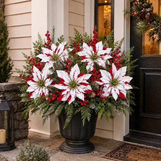 🎉❀SAVE 39%🔥Christmas Poinsettia Planter Inserts(SET INCLUDES 6 PICKS)