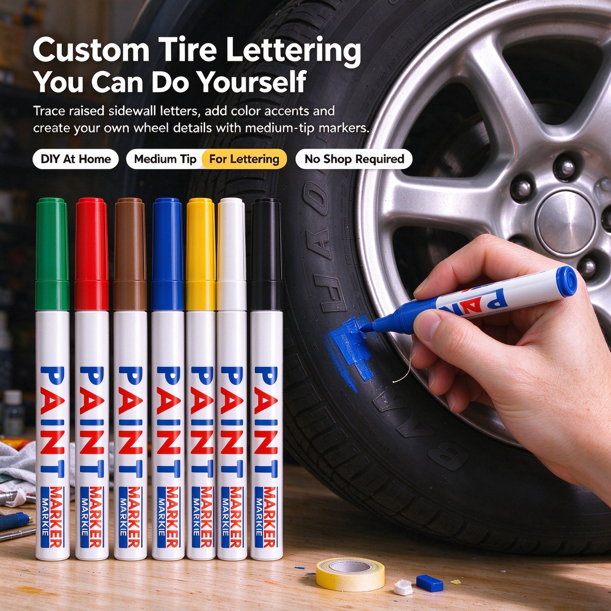DIY Automotive Tire Paint Markers