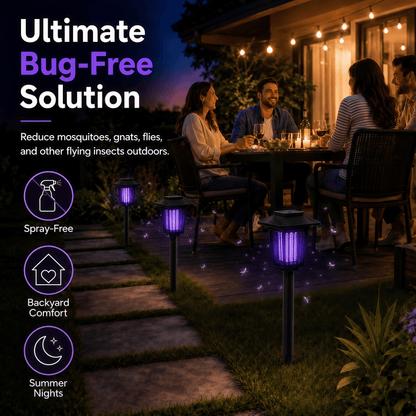 Solar Powered Mosquito Zapper Garden Light with UV Insect Killer