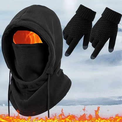 4-Piece Winter Thermal Set – Windproof Balaclava, Gloves & Warm Socks