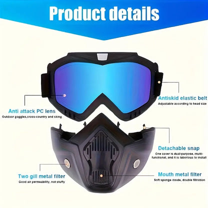 🛠️Detachable Full Face Goggle Mask