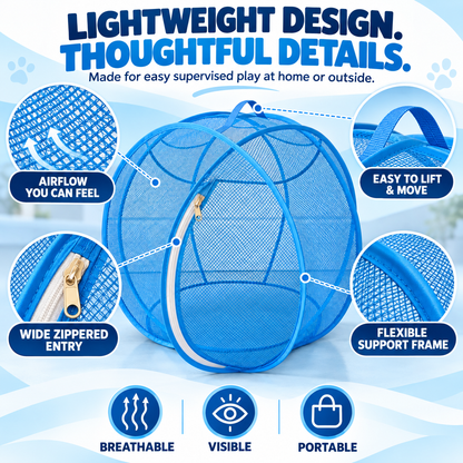 🐱 Pop Up Cat Playpen | 28-Inch Breathable Mesh Enclosure for Indoor & Outdoor Use 🌿