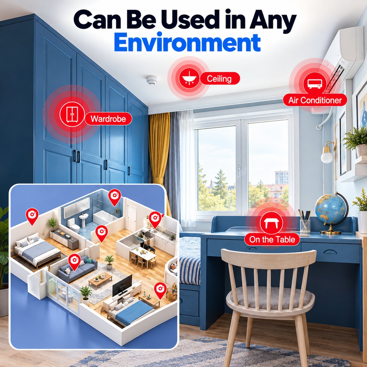 [Upgraded ultra-invisible] No-plug camera