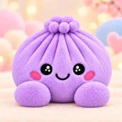 Cute Plush Stuffed Dumpling Squishies with Bamboo