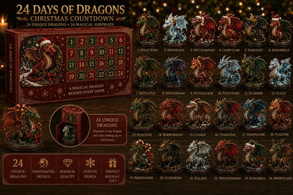 🐉💥 24 Days of Dragons Advent Calendar – 24 Unique Dragons, 24 Magical Christmas Surprises 🎄✨
