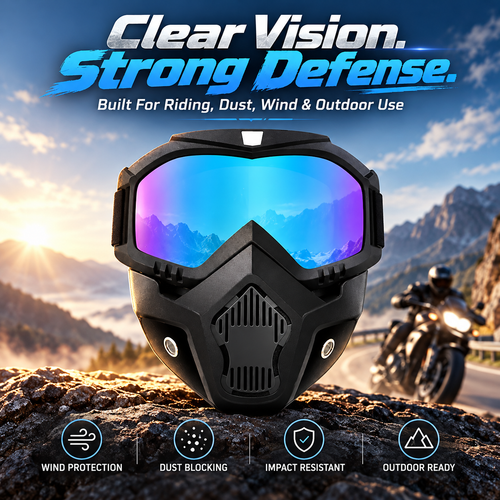 🛠️Detachable Full Face Goggle Mask