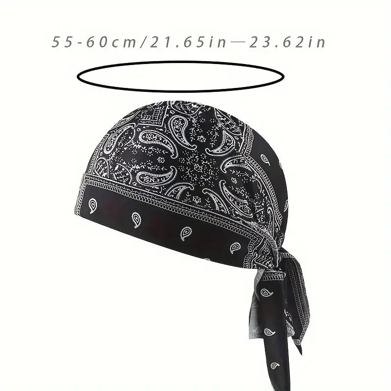 5 Pack Paisley Bandana Head Wraps Breathable Tie Back Skull Caps