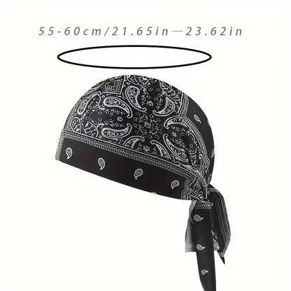 5 Pack Paisley Bandana Head Wraps Breathable Tie Back Skull Caps