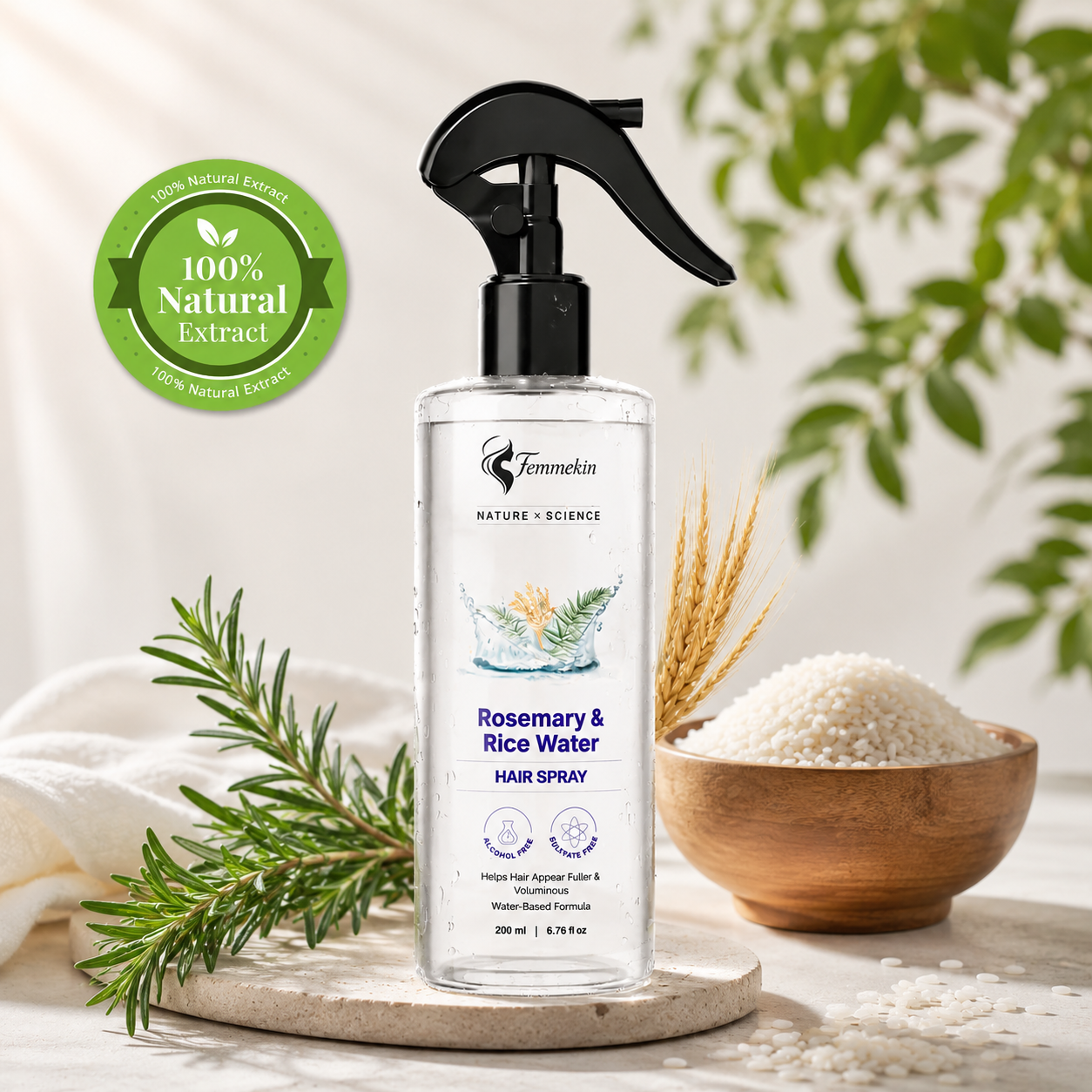 Rosemary Rice Water Hair Mist for Soft Smooth Non Greasy Hair