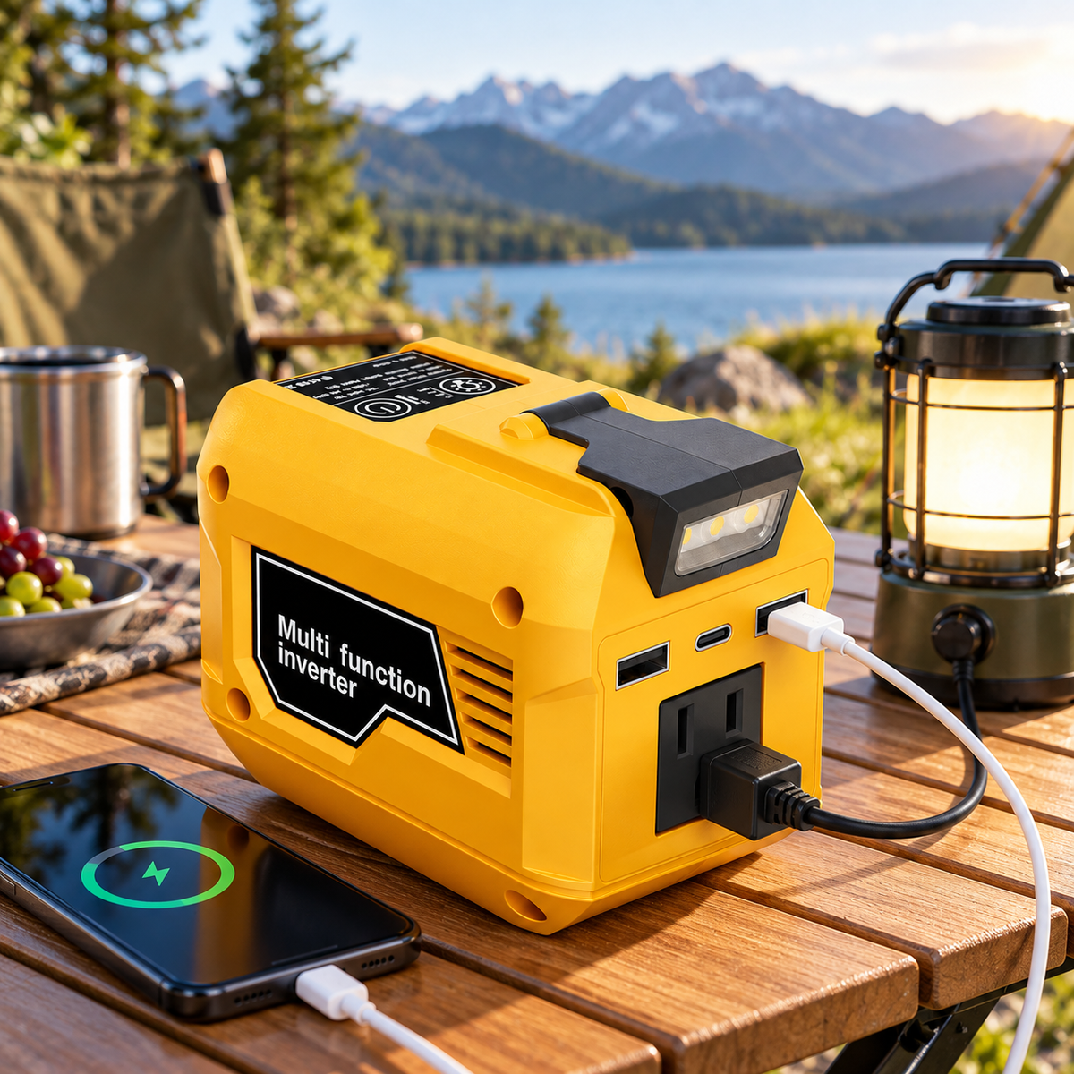 250W Power Inverter for 18V-21V Battery with USB & DC Output