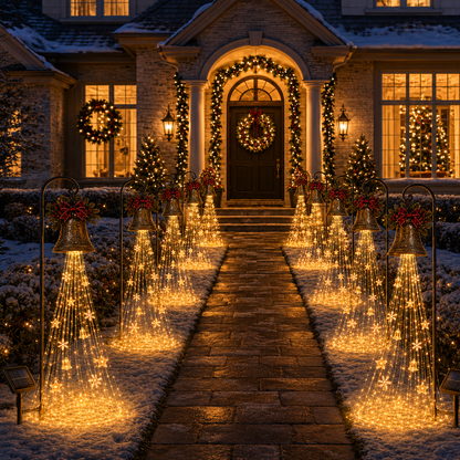 🔥Hot Sale 73% OFF🎄 Christmas Bell Cascade Solar Yard Light✨