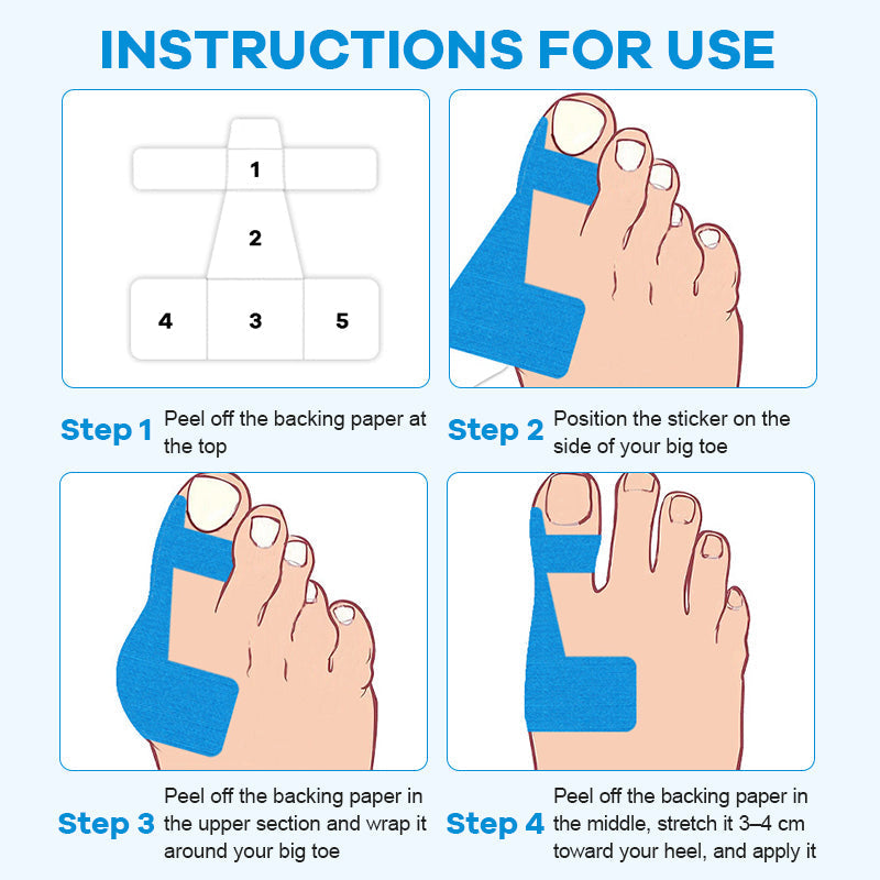 Precut Bunion Corrector Tape for Big Toe Support and Pain Relief
