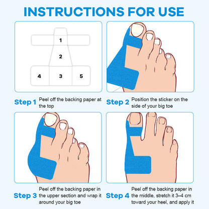 Precut Bunion Corrector Tape for Big Toe Support and Pain Relief