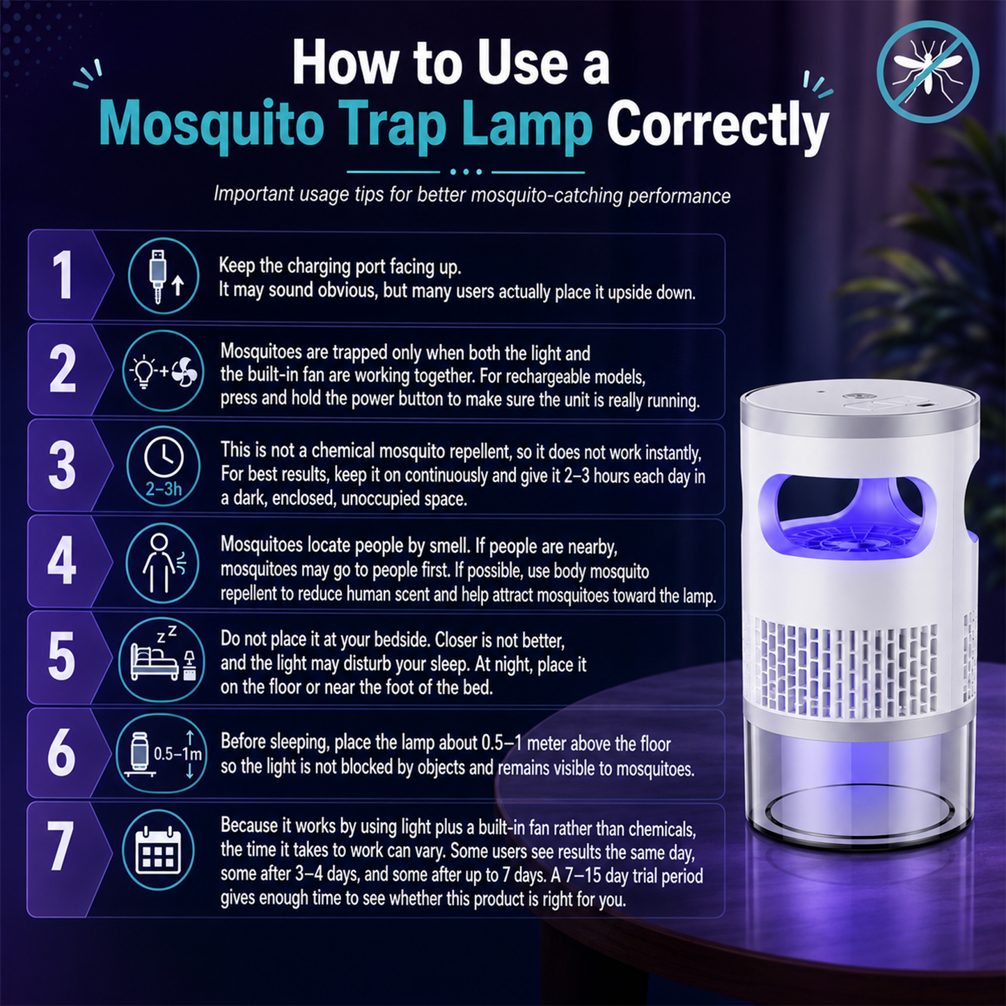 Indoor Insect Trap with Light and Suction