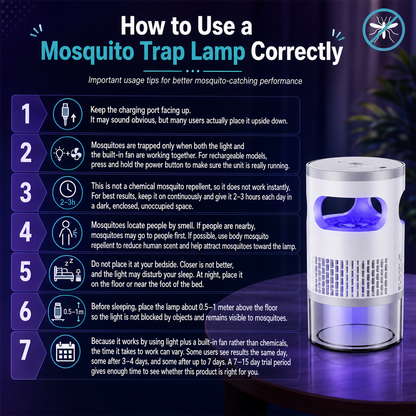 Indoor Insect Trap with Light and Suction