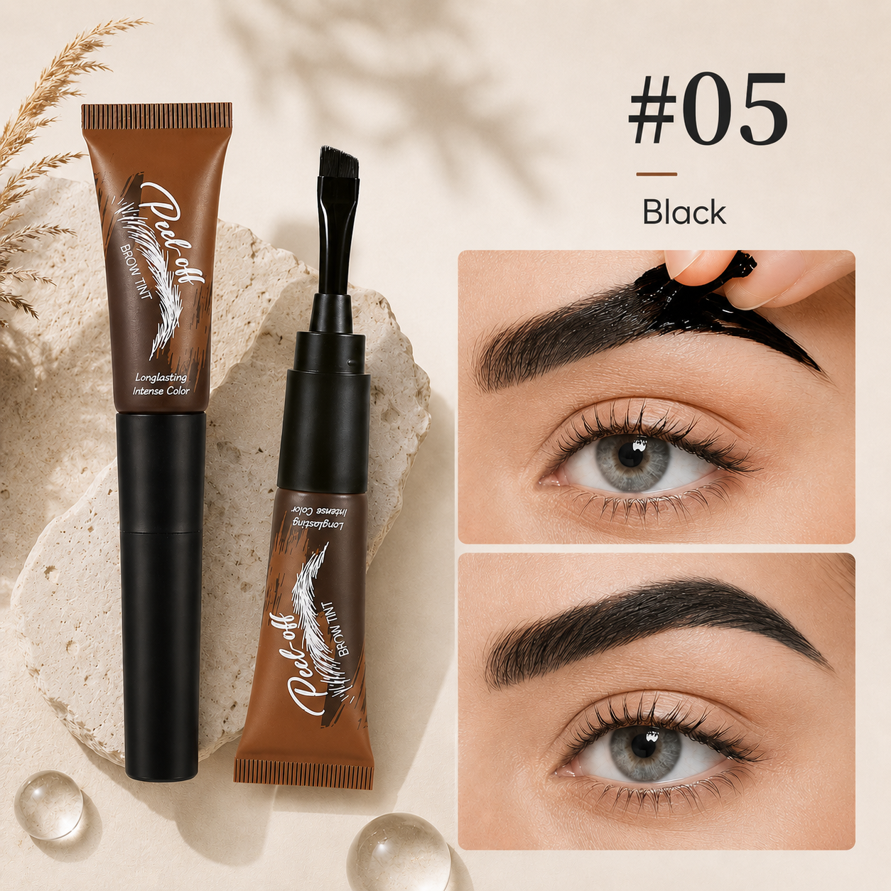 5-Color Waterproof Eyebrow Tint for Precise & Long-Lasting Brows