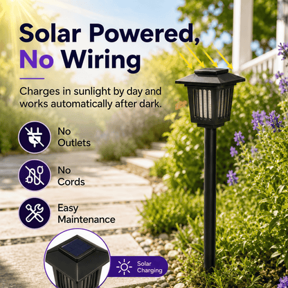 Solar Powered Mosquito Zapper Garden Light with UV Insect Killer