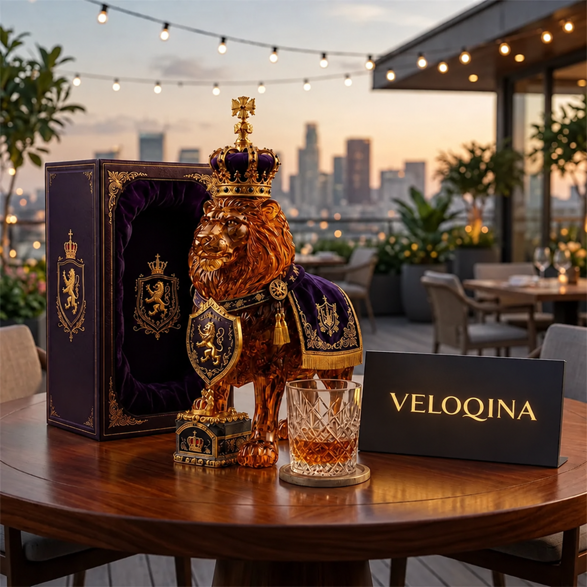 Royal Lion Glass Whiskey Decanter Set