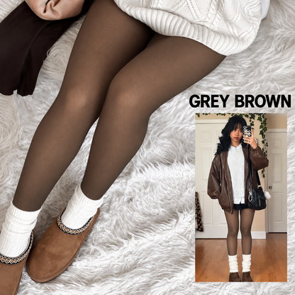 Semi-Transparent Single Seam Fleece Lined Tights