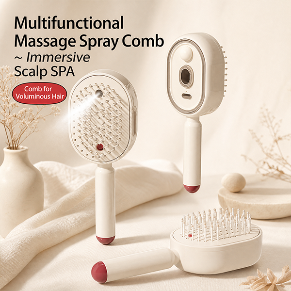 Essential Oil Mist Air Cushion Massage Comb Self Cleaning Anti Static Hair Care Brush