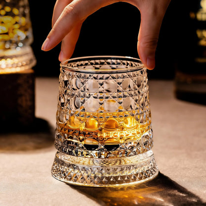 360° Spinning Crystal Whiskey Glass