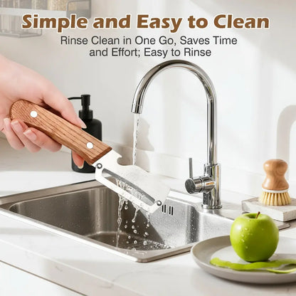 Wooden Handle Stainless Steel Peeler with Bottle Opener Durable Kitchen Tool