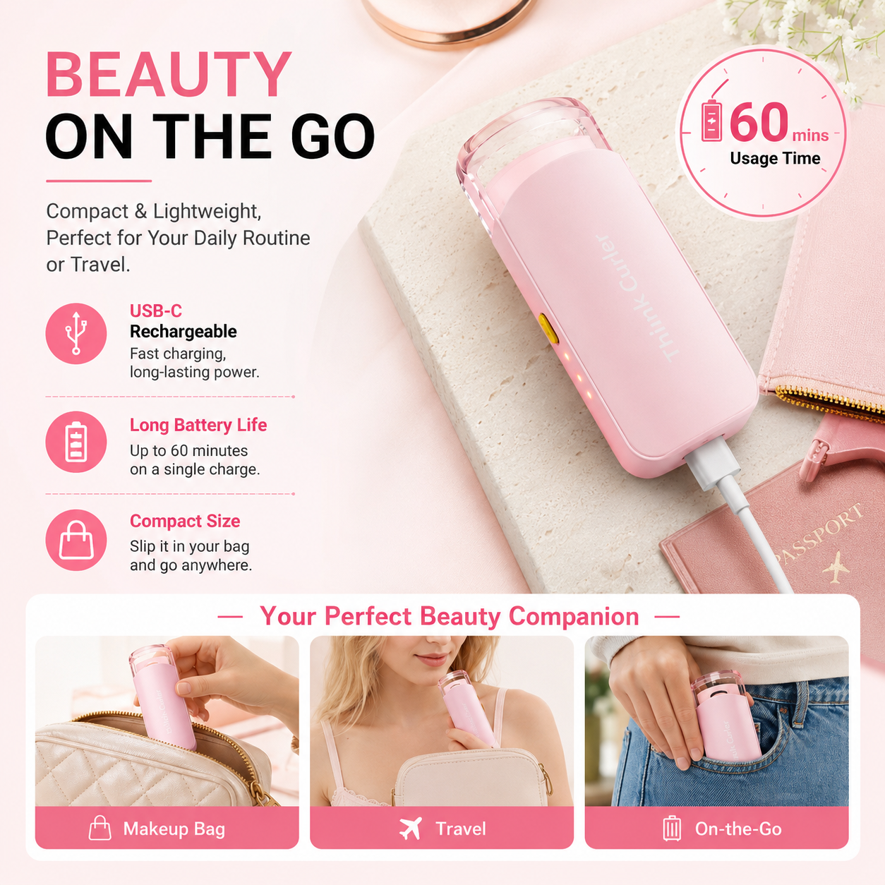 USB Rechargeable Heated Eyelash Curler