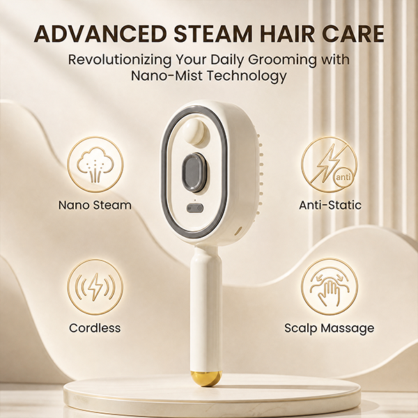 Essential Oil Mist Air Cushion Massage Comb Self Cleaning Anti Static Hair Care Brush